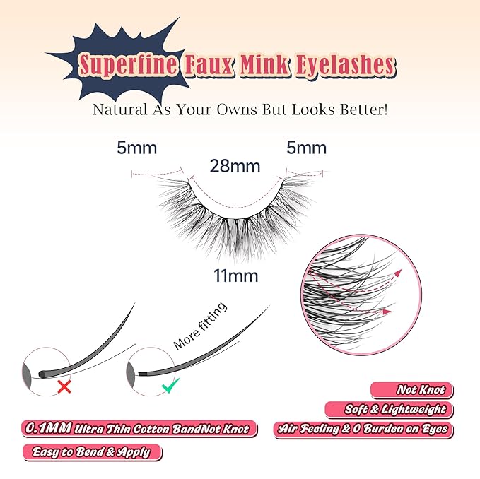 False Lashes Natural Wispy Eyelashes 11mm Short Lashes 3D Volume Fake Eyelashes Thin Cotton Band C Curl Soft Strip Eye Lashes Pack 7 Pairs Siligli