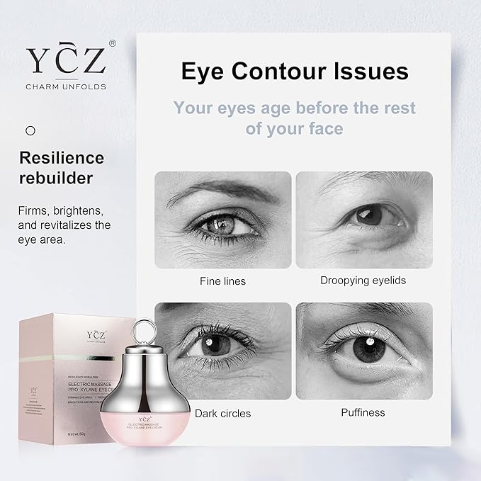 Ycz Electric Massage Eye Cream for Dark Circle, Firm and Smooth of Fine Lines, Tired Eye Refreshment with Gentle Vibration, for Anti-Wrinkle, Firming, Moisturizing