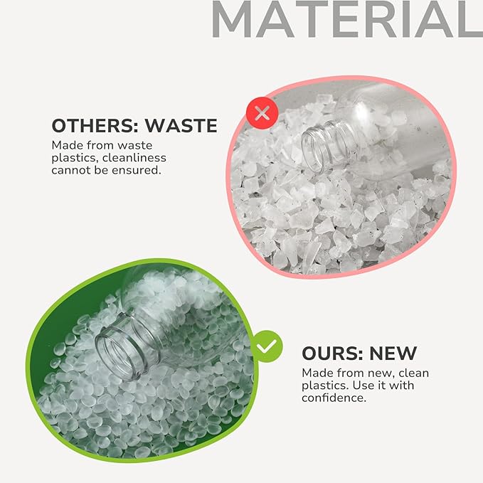 LISAPACK 3.4 oz Travel Bottles for Toiletries, Plastic Travel Size Containers for Shampoo Conditioner TSA Approved, Empty Small Squeeze for Lotion, Leak Proof Mini Liquid Tube for Refillable Clear