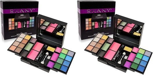 SHANY 'Woke Up Like This' Makeup Kit - Eye Shadows, Blushes, Mascara, and Applicators (Pack of 2)