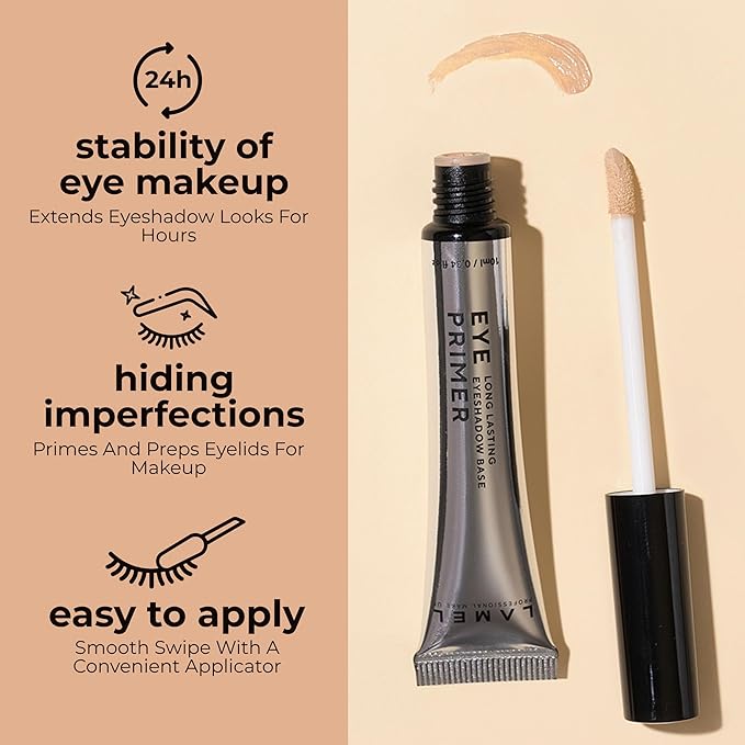 Insta Eyeshadows Base - Universal Colours - Clear, Waterproof, Vegan, Cruelty-Free, Made for Long-Lasting Wear - For Any Skin Tone and Type - 10 ml