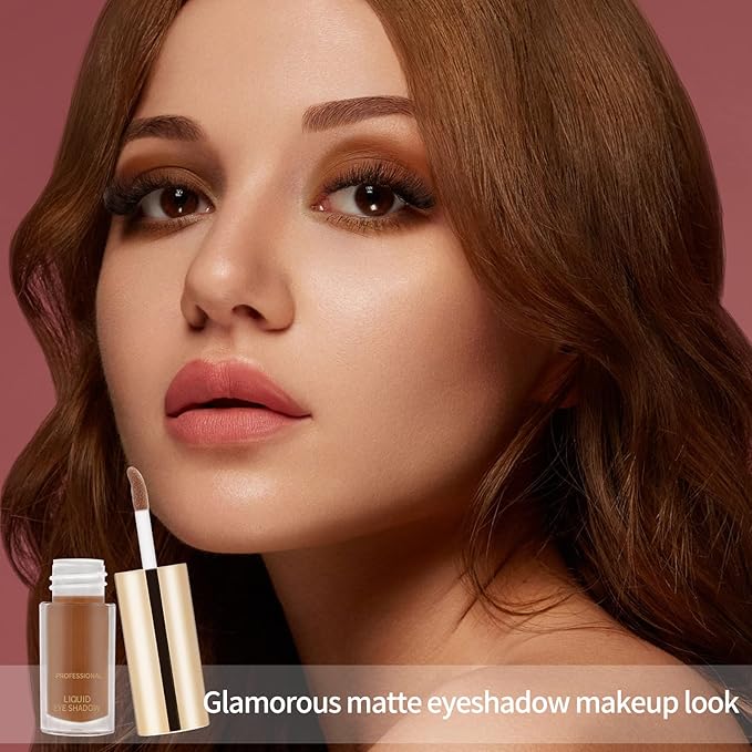 Boobeen Liquid Matte Eyeshadow - Long Lasting Waterproof, Velvet Matte Cream, Neutral Nude Makeup