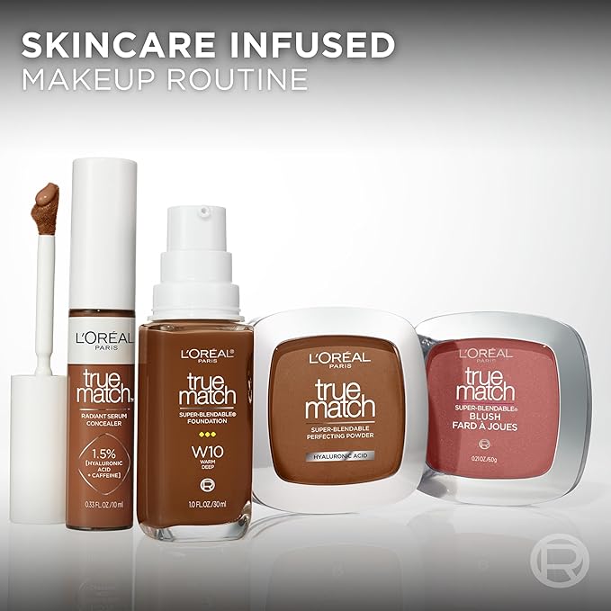 L'Oreal Paris True Match Super-Blendable Foundation, Medium Coverage Liquid Foundation Makeup, W5.5, Medium, 1 Fl Oz