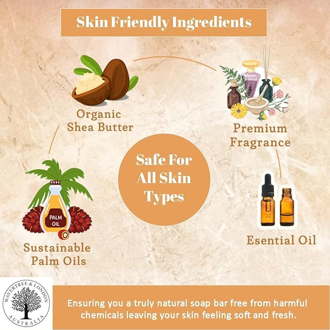 Wavertree & London Daisy & Lily Scented Natural Soap (2 Bars), 7oz Moisturizing French Triple Milled Soap Bars enriched with shea butter - Pure Plant Based Bath & Body Bars for All Skin Types