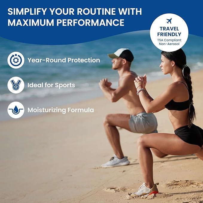 BU SPF 50 Sunscreen Spray for Face and Body, Fragrance Free, Clear, Non Greasy, Water Resistant, for Sensitive Skin, 3.3 oz