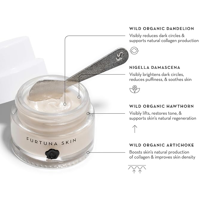 Furtuna Skin Eye Revitalizing Cream - Multi-Corrective, Helps Reduce Dark Circles and Puffiness, Wild Foraged Botanicals, Vegan, Ophthalmologist Tested
