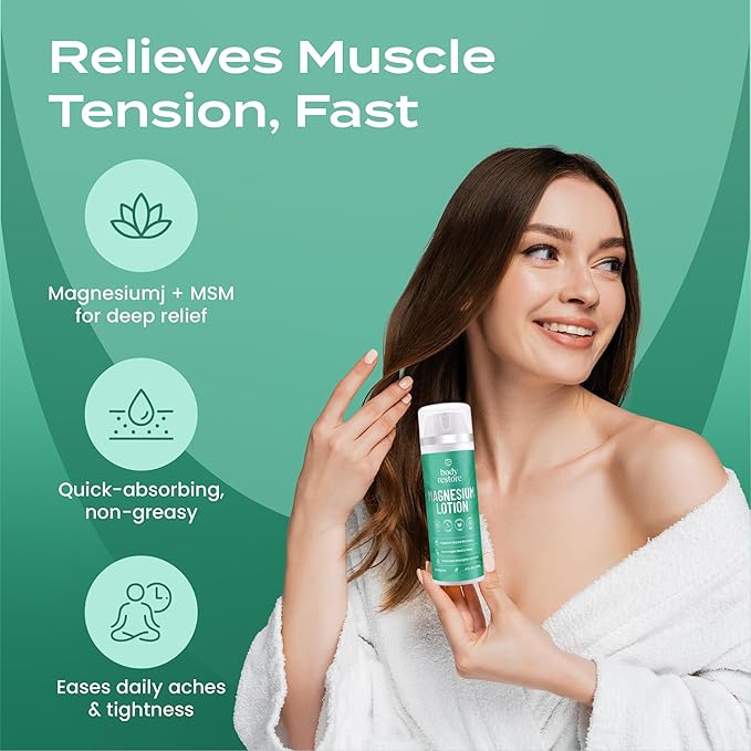 Body Restore Magnesium Lotion with Arnica & MSM - Christmas Stocking Stuffers, White Elephant, Sleep Support, Muscle & Joint Relief, Birthday Gifts for Women, Men, Travel Essentials - Eucalyptus
