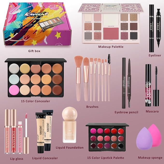 Makeup Set for Teens Makeup Kit for Teens Women full Kit Makeup Kits for Teenagers Makeup Gift Set for Teen Girls Women Christmas