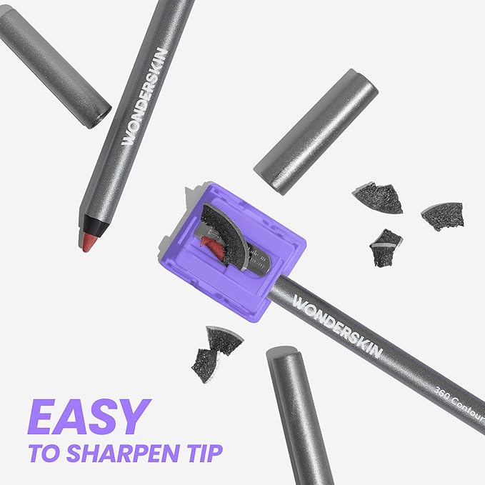 Wonderskin Lip Liner Pencil - 360 Contour Lipliner, Long Lasting, Sharpenable, Waterproof and Transfer-Proof Nude Lip Liner Pencil (Rosewood)