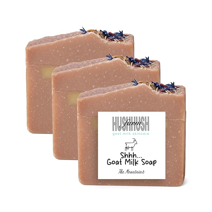 Organic Goat Milk Soap Bar for Face & Body | Handmade with Goat Milk Soap Bar for Sensitive Skin, Essential Oils | Moisturizing Vitamin-Rich Skincare -The Mountain 3 Pack