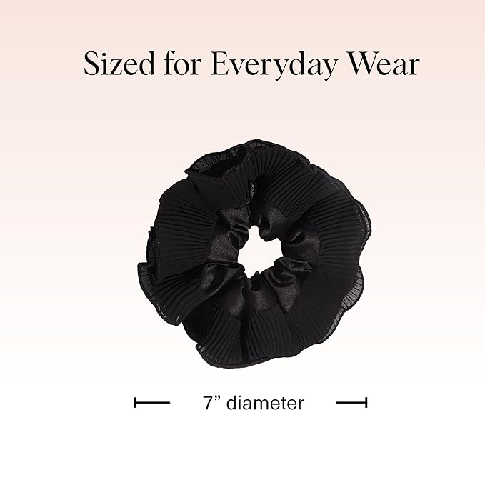 Kitsch Pleated Scrunchie for Women - No Crease Hair Ties No Damage, Stylish and Comfortable Fabric Ponytail Holders for Everyday Hairstyles & Spooky Season Looks | Ideal Gifts for Women - 1pc