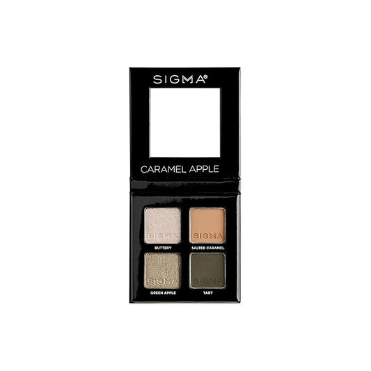 Sigma Beauty Quad Eyeshadow Palette – Makeup Eyeshadow Quad with a Buttery Soft Formula and Buildable, Blendable Shades for a Flawless Eye Look, Designed for All Day Wear (Caramel Apple)