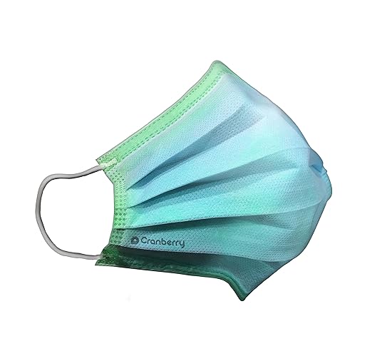 Cranberry USA C2700GGcase Cosmo Earloop Face Mask, Disposable, Green (Pack of 400)
