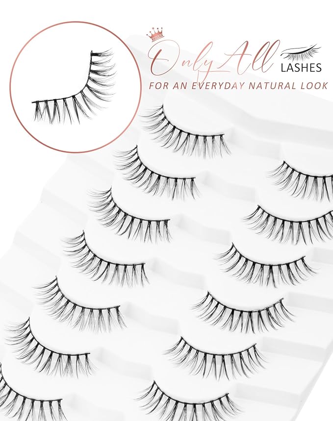 Onlyall Wispy Lashes Natural Flared False Eyelashes Fake Lashes DK25