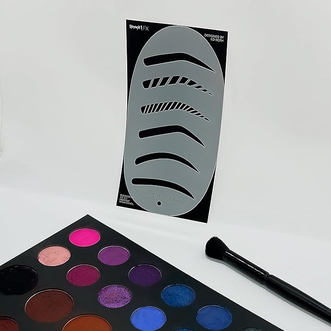 Stencil1FX Eyebrow Shaping Kit – 6 Unique Brow Designs, Reusable Arch Guide, Precision Texture Template for All Face Types