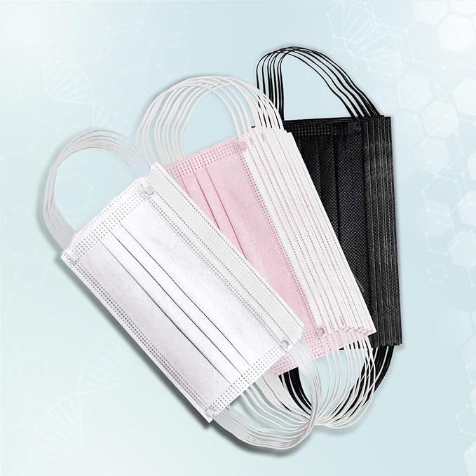 50PCS Disposable Masks Individually Packed 3-Layer Protection Suitable for Adults Elderly and Children.