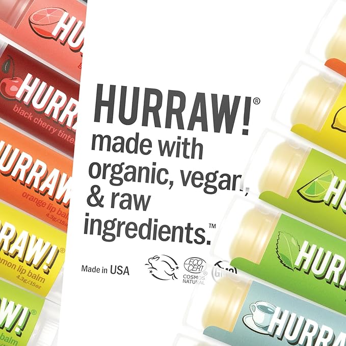 Hurraw! Coconut Lip Balm, 2 Pack: Organic, Certified Vegan, Cruelty and Gluten Free. Non-GMO, 100% Natural Ingredients. Bee, Shea, Soy and Palm Free. Made in USA