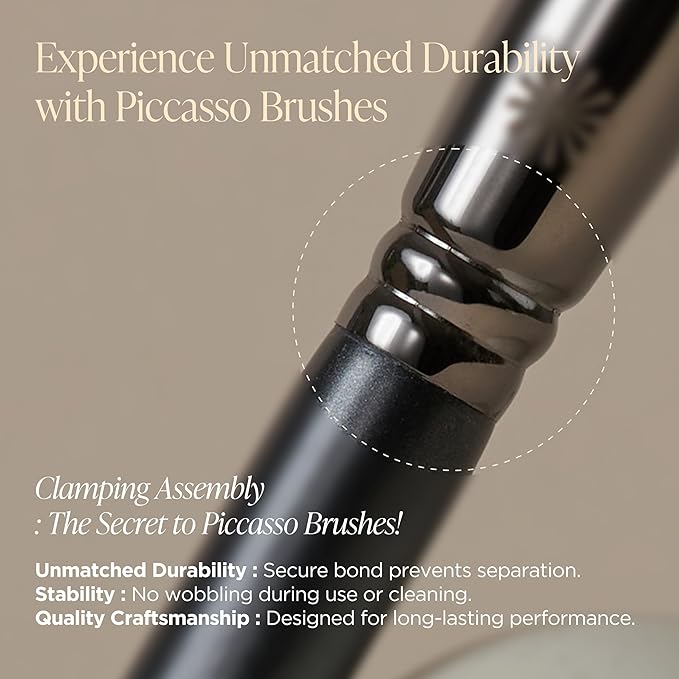 Piccasso PONY14 Makeup Brush– Soft Tapered Blush & Highlighter Applicator for Face Makeup, Fluffy Powder Finish with Soft Hair, Small Size for Precision, Professional Korean Beauty Essential