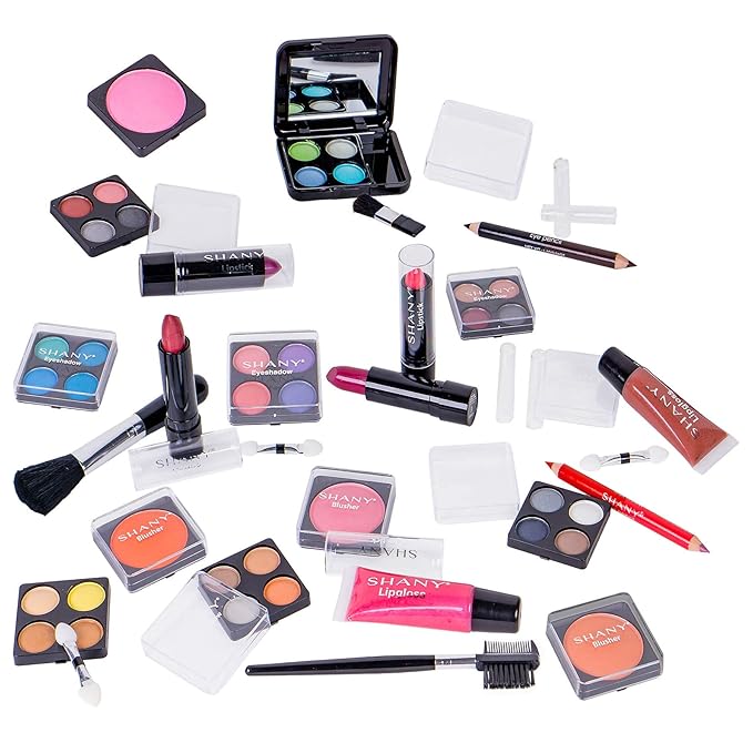 SHANY Carry All Make up Train Case with Pro Makeup Set, Beauty Brushes, Lipsticks, Eye Shadows, Blushes, Powders, and more - Reusable Cosmetics Storage Organizer - Premium Gift Packaging - Purple