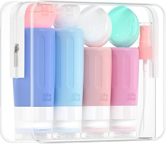 Morfone 16 Pack Travel Bottles Set for Toiletries, TSA Approved Travel Containers Leak Proof Silicone Squeezable Travel Accessories 2oz 3oz for Shampoo Conditioner Lotion Body Wash (BPA Free)