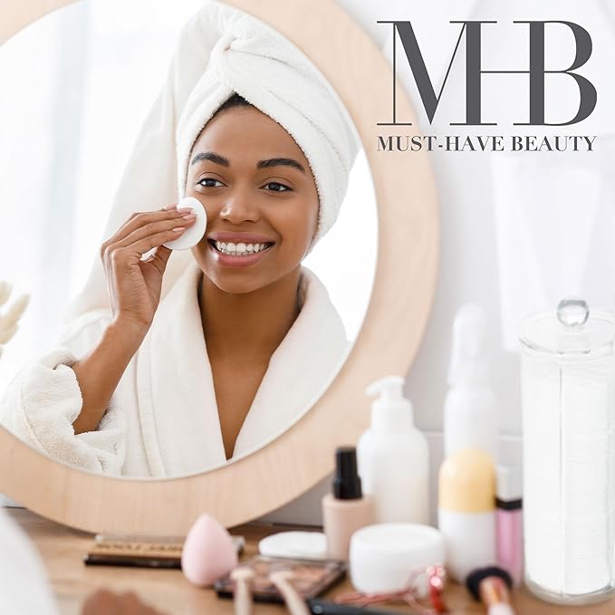 65pc Beauty Essentials Kit - Includes Cotton Pads/Cotton Rounds for Face w/Organizer - Beauty & Spa Skincare Accessories & Organizer Box