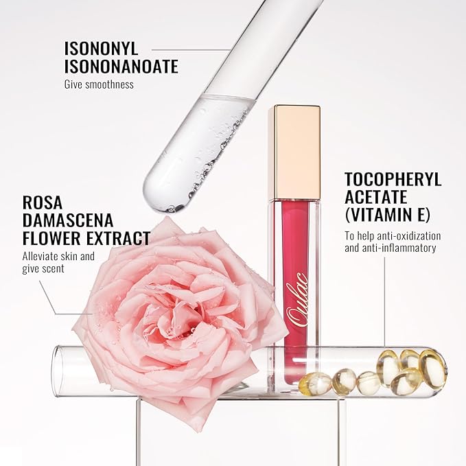 Oulac Matte Pink Lipstick for Women, Long Lasting Liquid Lip Stick High Impact Lip Gloss Full Coverage Lip Makeup with Vitamin E Waterproof Formula,Vegan M33