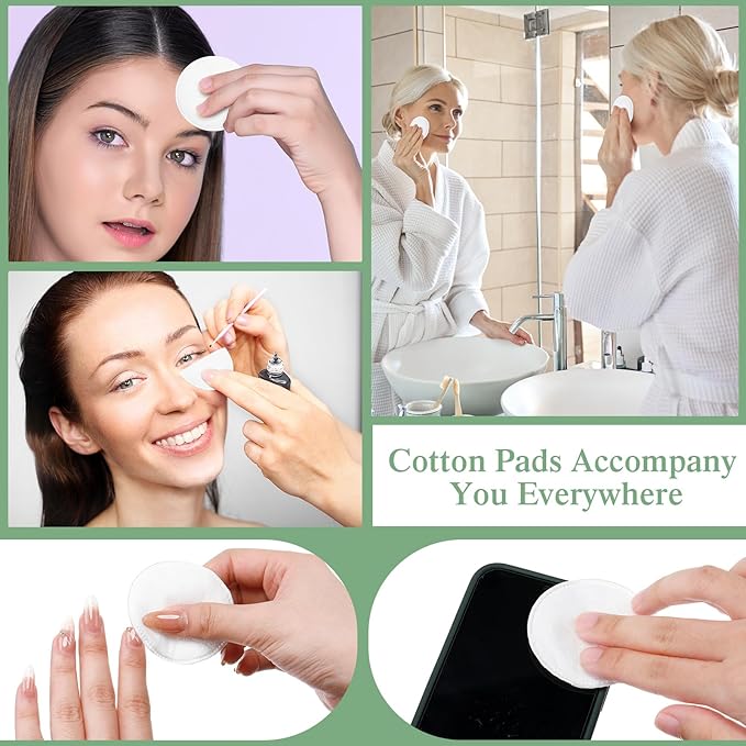 Maxcheck 3000 Pcs Cotton Rounds Bulk Exfoliating Rounds for Face Makeup Remover Cotton Facial Pads for Face Makeup Removal Toner Pads