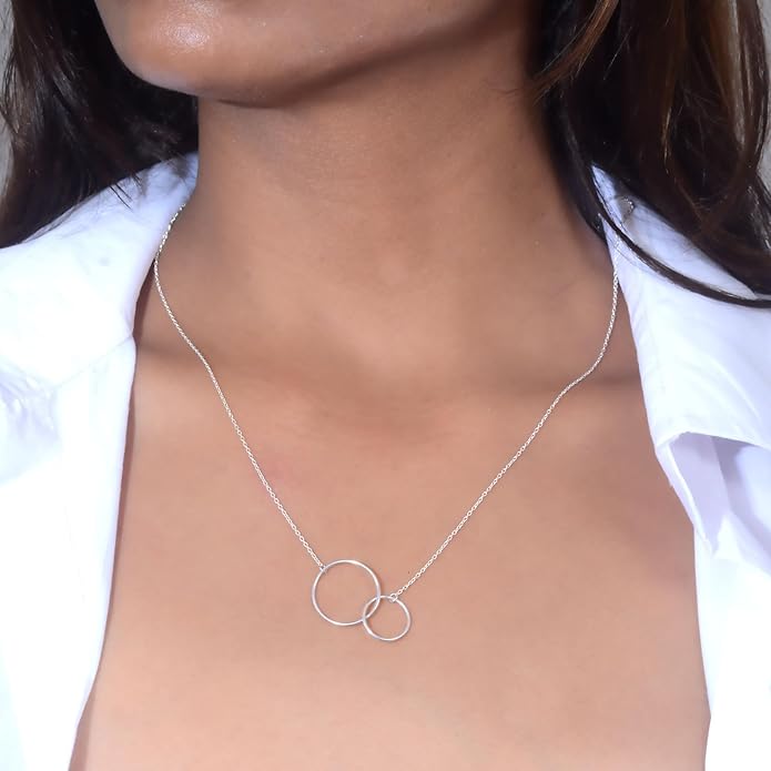 Dainty Gold Heart Necklace for Women - 14K Gold/Silver Plated Cute Heart Handmade Disc Circle Bee Choker Adjustable Necklace for Women Trendy Jewelry