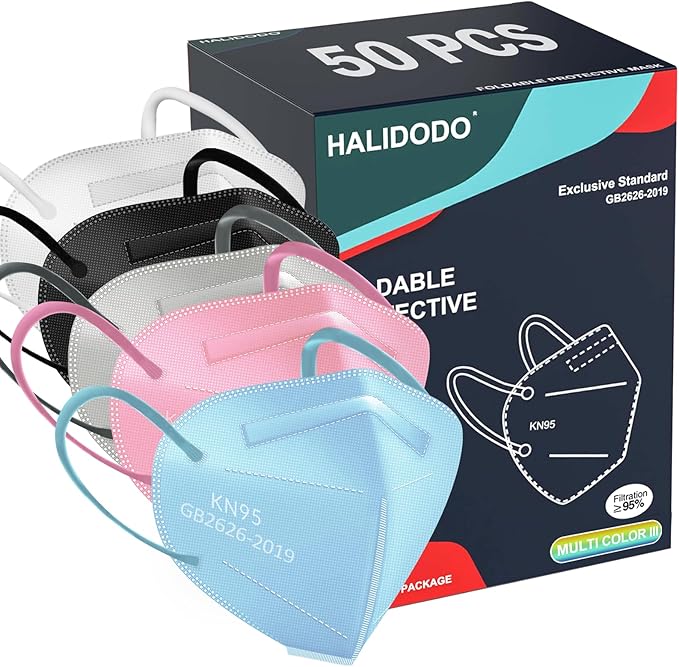 HALIDODO KN95 Face Mask 5-Ply Breathable & Comfortable Filter Safety Mask