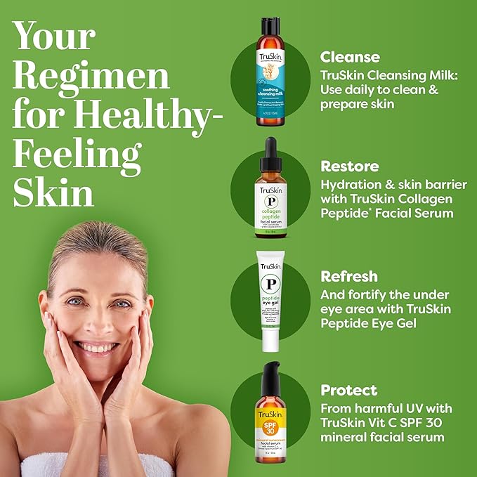 TruSkin Pro Collagen Multi Peptides Serum for Face – Anti Aging Face Serum with TriPeptide-29 & Ceramides – Support Skin’s Natural Collagen & Skin Barrier for Firmer-Looking Skin – 1 fl. Oz