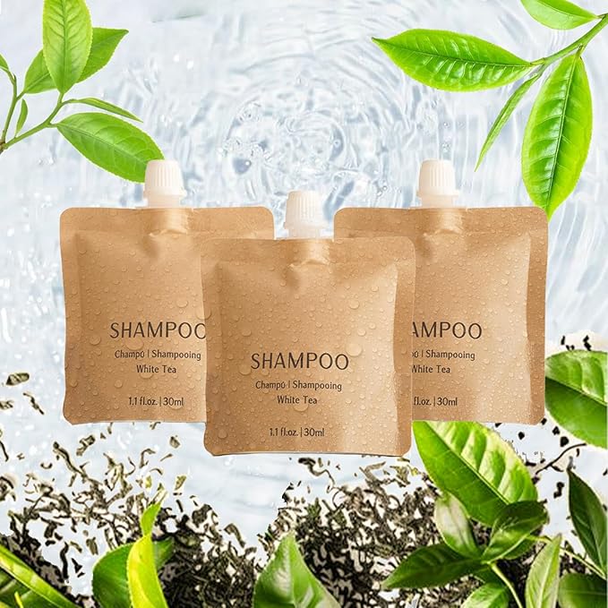 Shampoo Recyclable Kraft Paper Pouch Bag (100 Pack, 1.1oz/30ml)