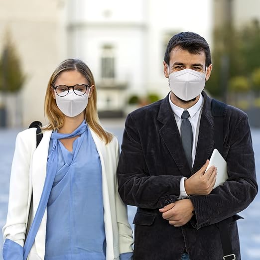 50 Pcs KN95 Face Maks for Audlts (White)