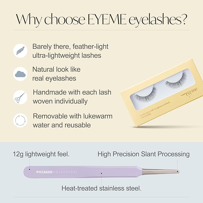 EYEME Eyelash NO.33 – 5 Set Pack, Natural Half Lashes for Bigger and More Defined Eyes, Lightweight False Eyelashes for Beginners, Flexible & Comfortable Fit, K-Beauty