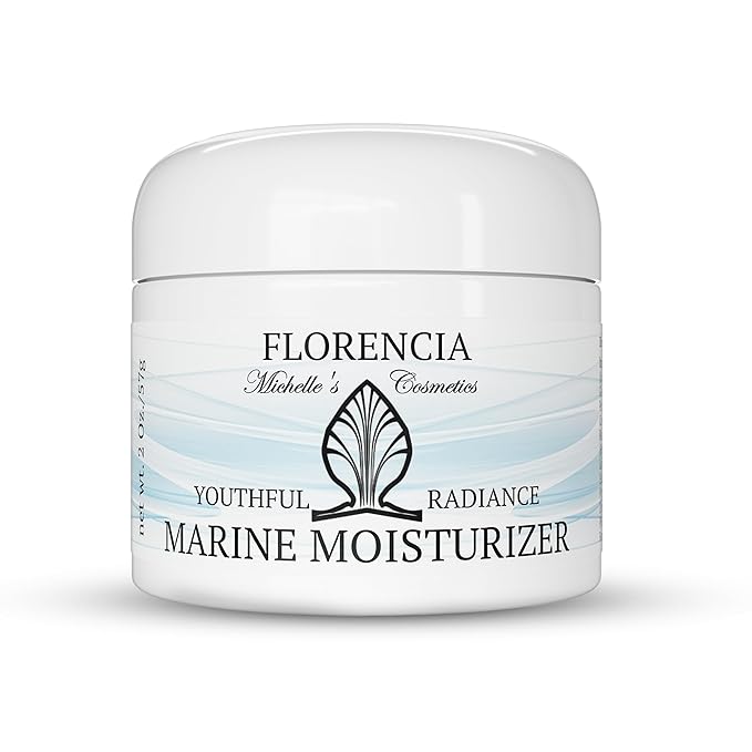 Florencia Marine Moisturizer - Youthful Radiance Face & Neck Cream - Hydrating, Nourishing, Wrinkle, Rejuvenating Cream with Marine Algae Extracts and Hyaluronic Acid for Men & Women, 2 oz