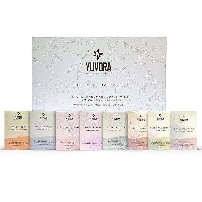 Handmade Women’s Body Soaps 5 OZ Pack of 4 – Long-Lasting Natural Bar Soap – Luxurious Aromatherapy Scents – Moisturizing Herbal Skincare – Gift Set – The Pure Balance