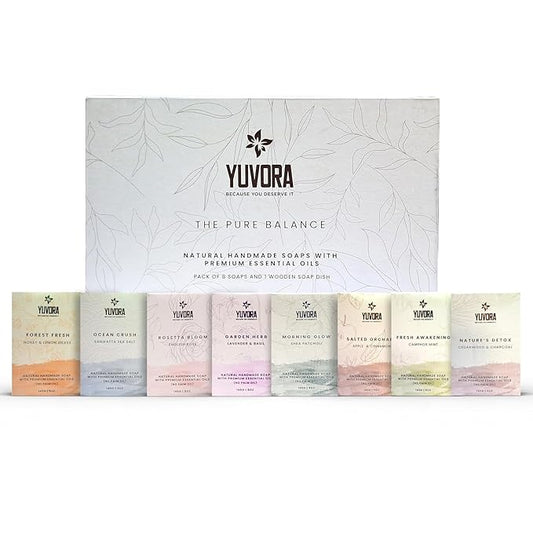 Handmade Women’s Body Soaps 5 OZ Pack of 4 – Long-Lasting Natural Bar Soap – Luxurious Aromatherapy Scents – Moisturizing Herbal Skincare – Gift Set – The Pure Balance