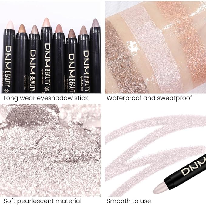 evpct 2Pcs Cream Eyeshadow Sticks Set for Eyes Waterproof, Pearl Shimmer Matte Eye shadow Stick Pencil Pen Bulk sombras en crema para ojos 18+18