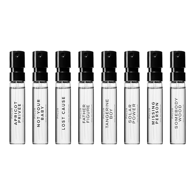 PHLUR Fragrance Discovery Set (2024) - 8pc Perfume Sample Set ft. Missing Person & Father Figure - 2mL Mini Perfume Fine Fragrance Samples (8 x 2mL)