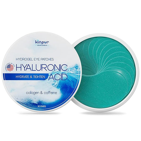 Under Eye Patches with Collagen, Caffeine & Hyaluronic Acid - Blue Eye Masks Made to Depuff, Hydrate, Reduce Dark Circles & Eye Bags, Smooth Fine Lines – Premium Facial Skincare 30 Pairs