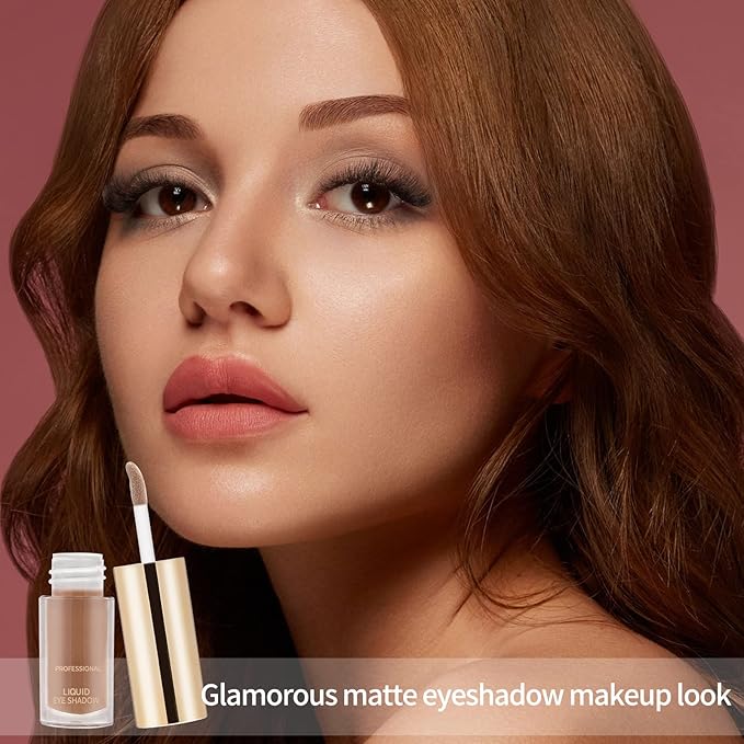 Boobeen Liquid Matte Eyeshadow - Long Lasting Waterproof, Velvet Matte Cream, Neutral Nude Makeup