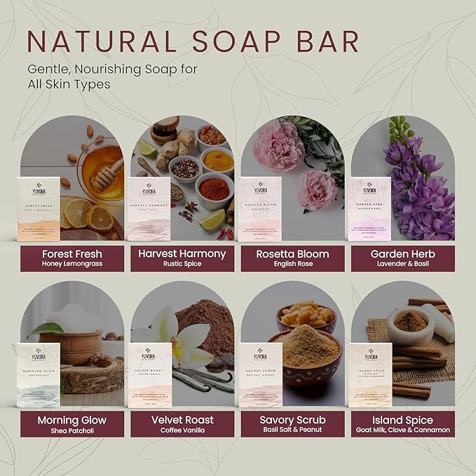 6 Pcs Women Natural Handmade Body Soaps 5 OZ Pack Floral Radiance Long lasting Fragrance Luxurious Scents with Natural Ingredients – Sulfate & Paraben Free, Vegan Soap