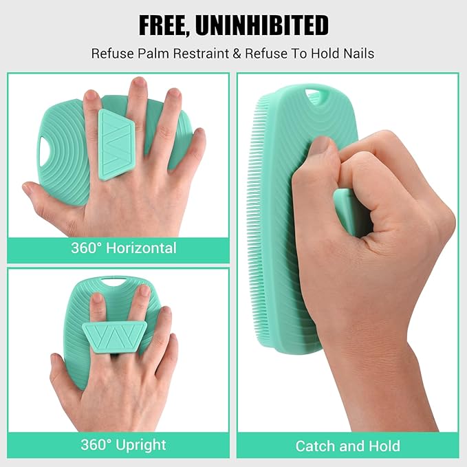 Silicone Body Scrubber - Anti Zinc Infused-Highly Elastic Bristles Exfoliating Body Scrubber for Shower Body,Cellulite Reduction,Blood Circulation - Green