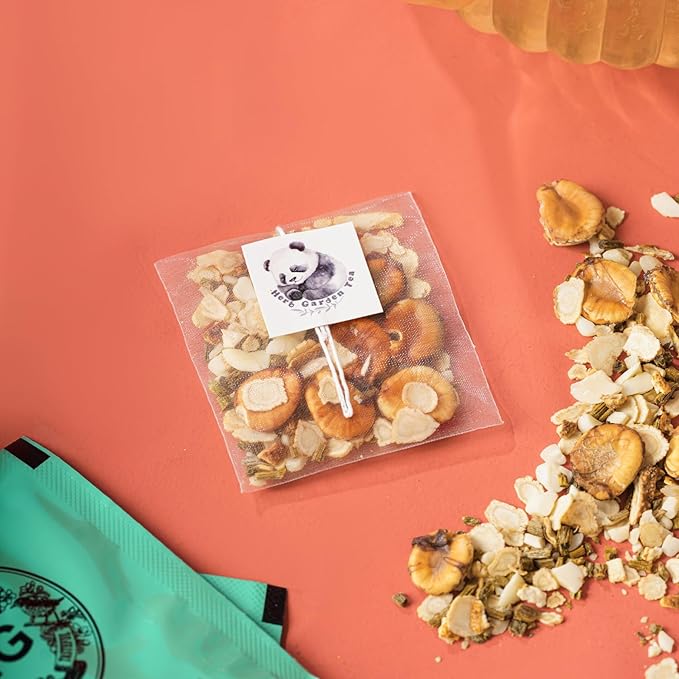 Dendrobium Tangerine Peel Herbal Tea Gift Set – Caffeine-Free Chinese Wellness Blend for Immunity & Liver Health | 20 Tea Bags + 100g Rock Sugar | Natural Ingredients | Premium Holiday Gift Box for Parents & Tea Lovers