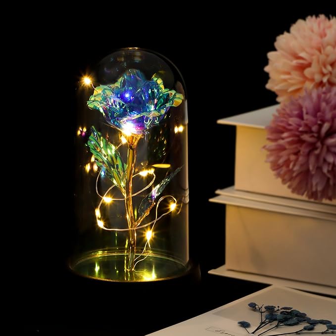 Birthday Gifts for Women, Gift Baskets for Women, Relaxing Spa Gifts Care Package with Luxury Flannel Blanket, Light-Up Rose Flower, Unique Mothers Day Gifts for Mom, Wife, Grandma, Sister, Friends