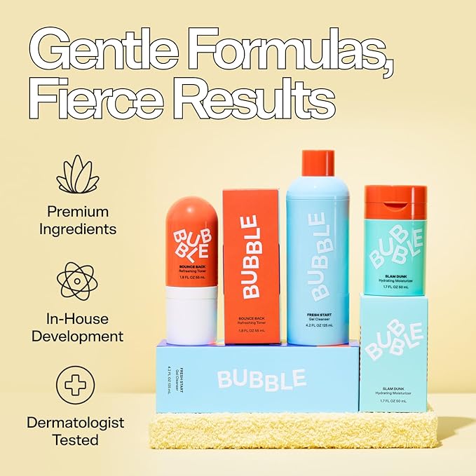 Bubble Skincare Fresh Start Exfoliating Gel Cleanser (125ml) + Level Up Balancing & Hydrating Face Moisturizer (50ml)