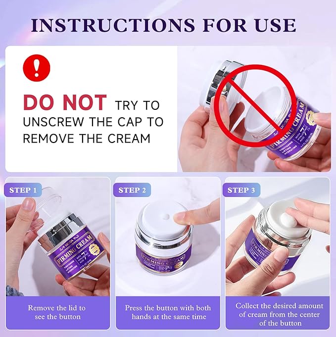 Retinol Neck & Face Wrinkle Cream for Women, Neck Cream for Tightening and Firming, Anti Aging Skin Care with Collagen & Hyaluronic Acid, Instant Face Lift Cream 2-Pack