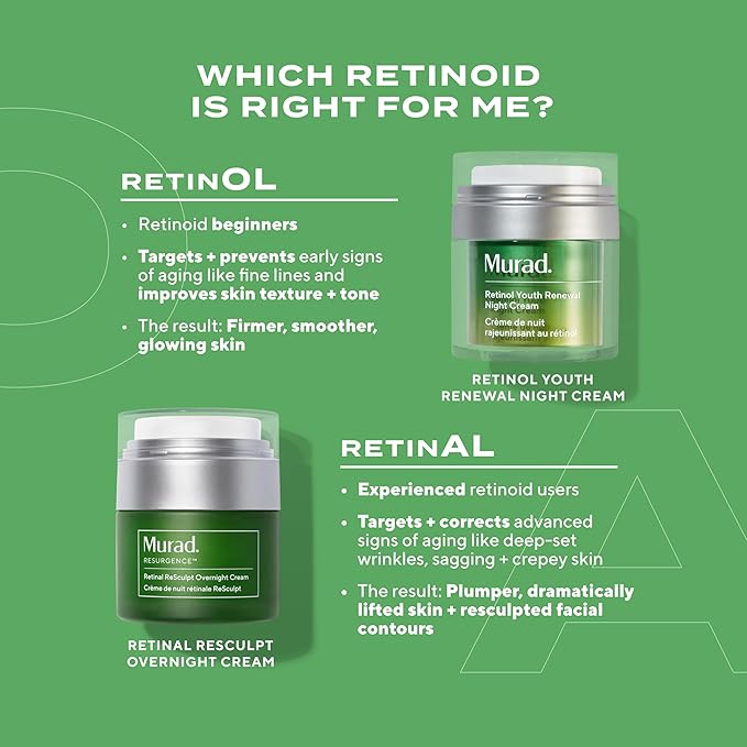 Murad Retinal ReSculpt Overnight Cream – Anti-Aging Face & Neck Cream with Encapsulated Retinal & NAD+ – Firms, Lifts & Hydrates Skin – 1.7 Fl Oz