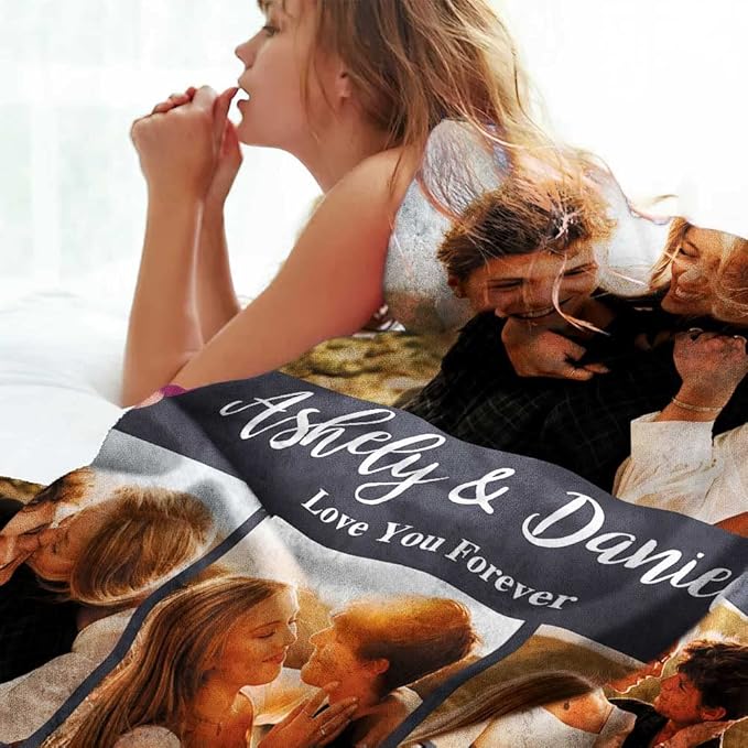 Ships Next Day, Personalized Blankets for Couples Photo Blankets for Girlfriend Boyfriend, Custom Blankets Flannel Blanket for Boyfriend Birthday Gift