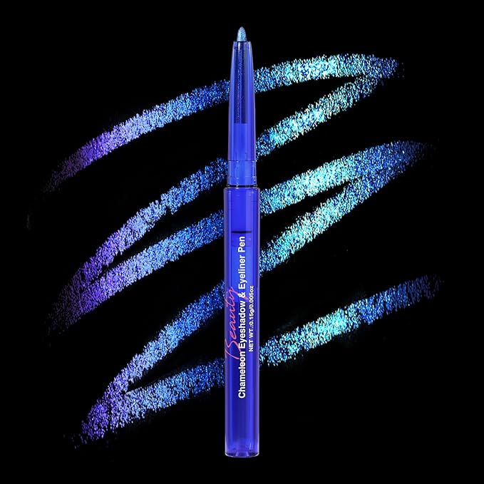 UCANBE Chameleon Eyeshadow & Eyeliner Gel Pencil - Multichrome Shifting Colors Metallic Glitter Eye Makeup,Waterproof Long-Lasting Smudge-Proof Multi-Dimensional Color (Electric Blue to Royal Purple)