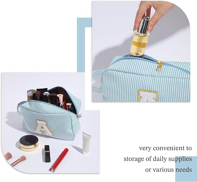 YOOLIFE Birthday Gifts for Mom, Mom Gifts from Daughter, Mother In Law Gifts, Mama Gift Idea, Personalized Gifts for Women, Initial Makeup Bag for Women, Green A